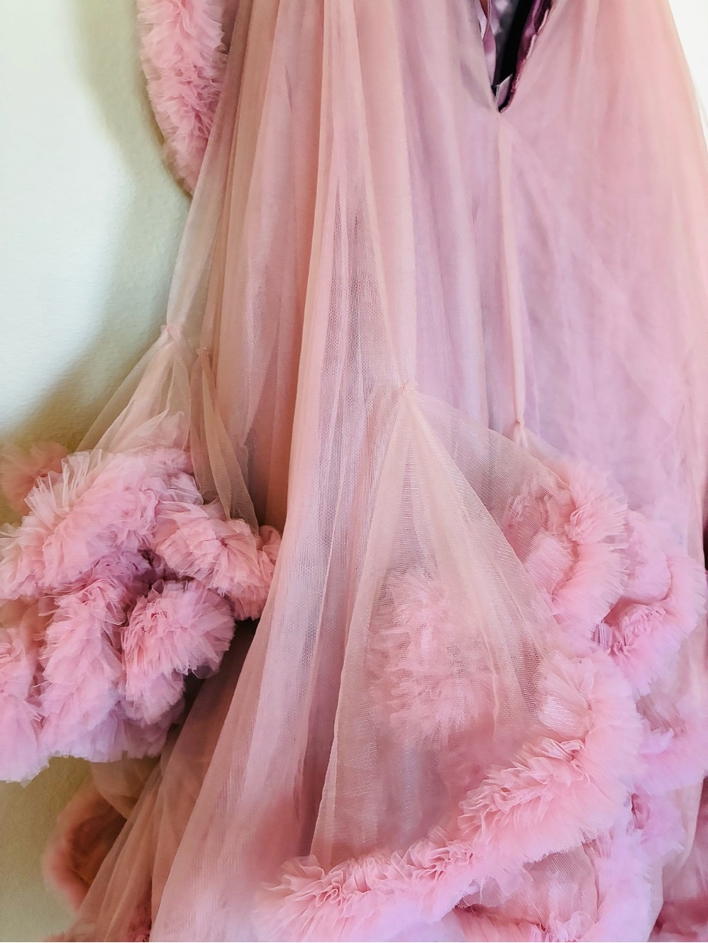 Statement Pink Ruffle Gown | One Size - Picture 9 of 11